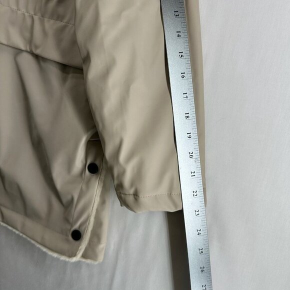 ZARA Jacket Youth Size 13-14 Softshell Sherpa Lined Hoodie Parka Full Zip Beige - Picture 13 of 14